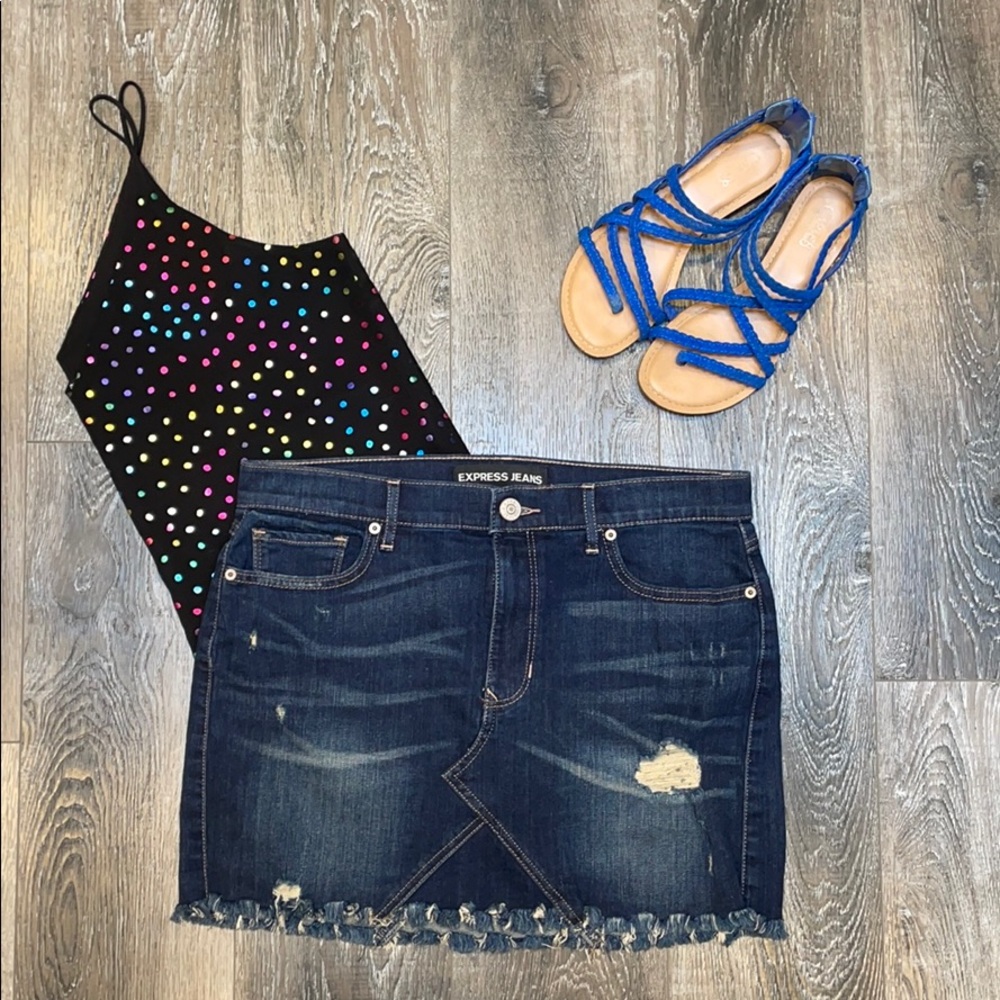 Express Denim Mini Skirt